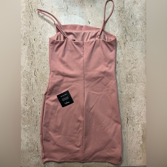 NWT Lulus Drinks On Me Mauve Pink Sleeveless Pleated Bodycon Dress Size Small - Picture 5 of 7